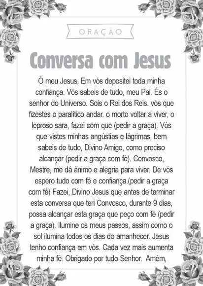 Santinho Conversa com Jesus. Pcte c/ 250 Unids
