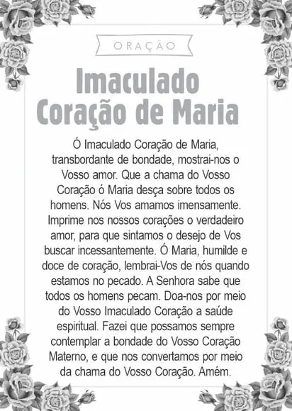 Santinho Imaculado Coração de Maria. Pcte c/ 250 Unids