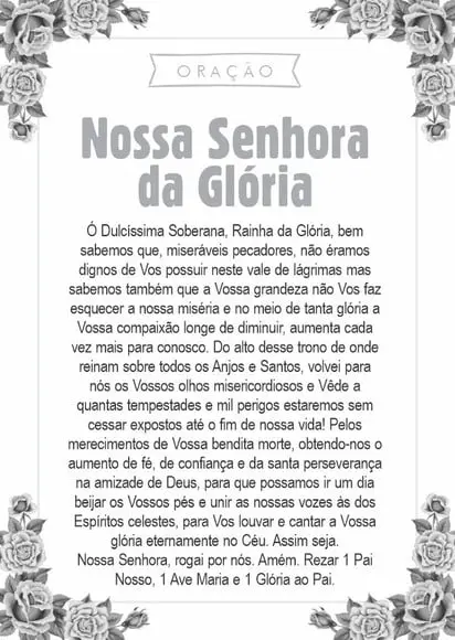 Santinho Nossa Senhora da Glória. Pcte c/ 250 Unids