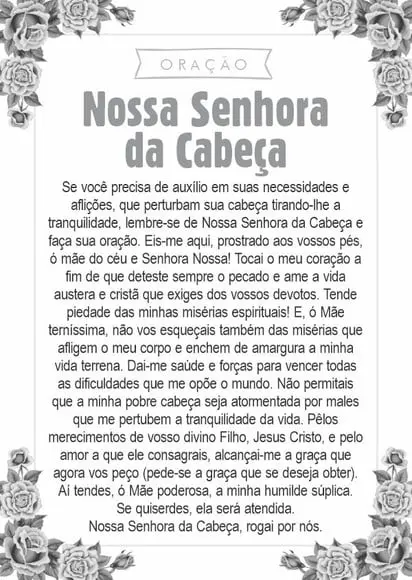 Santinho Nossa Senhora da Cabeça. Pcte c/ 250 Unids