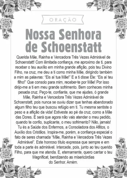 Santinho Nossa Senhora de Schoenstatt. Pcte c/ 250 Unids