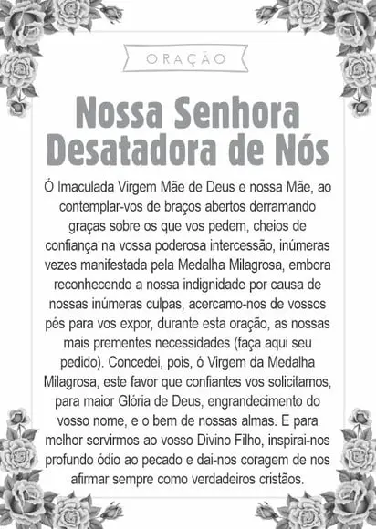 Santinho Nossa Senhora Desatadora de Nós. Pcte c/ 250 Unids