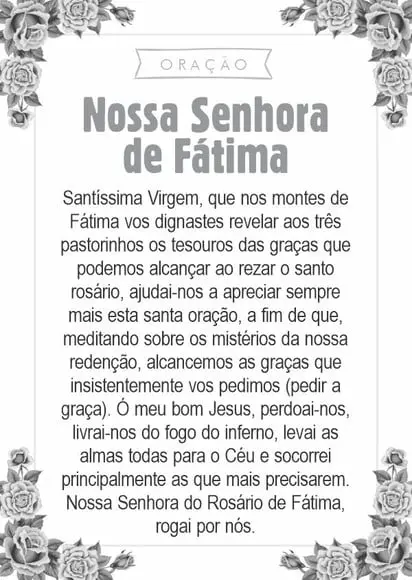 Santinho Nossa Senhora de Fátima. Pcte c/ 250 Unids