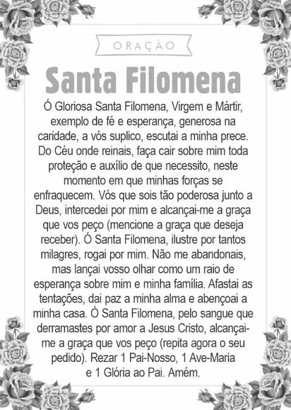Santinho Santa Filomena. Pcte c/ 250 Unids