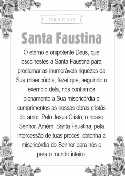 Santinho Santa Faustina. Pcte c/ 250 Unids