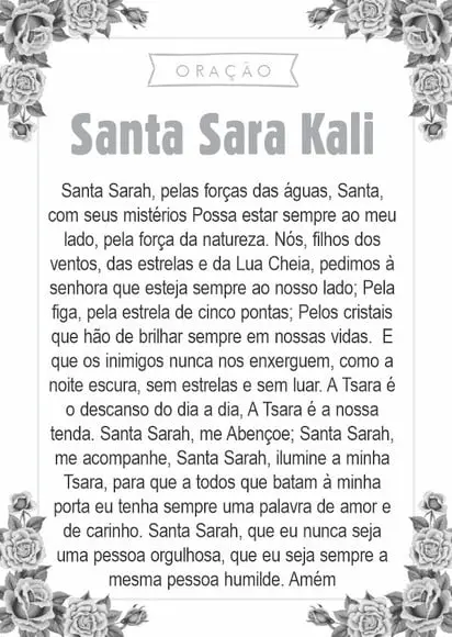 Santinho Santa Sara Kali. Pcte c/ 250 Unids
