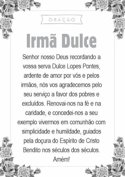 Santinho Santa Irmã Dulce. Pcte c/ 250 Unids