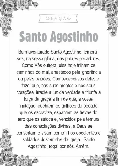 Santinho Santo Agostinho. Pcte c/ 250 Unids