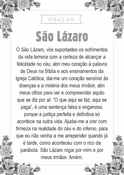 Santinho São Lázaro. Pcte c/ 250 Unids