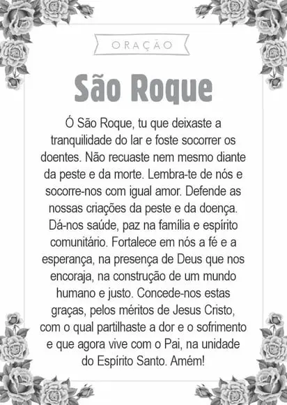 Santinho São Roque. Pcte c/ 250 Unids