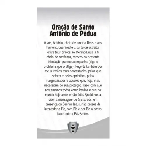 SANTO ANTONIO DE PÁDUA | CARTÃO DE BOLSO + MINI IMAGEM