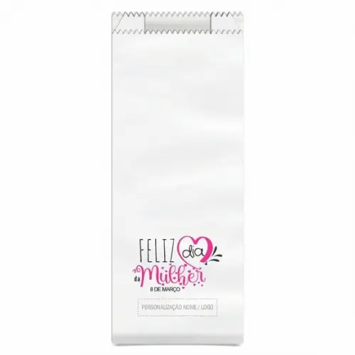 Saquinho de Papel Dia da Mulher, Personalizado. Mod.02