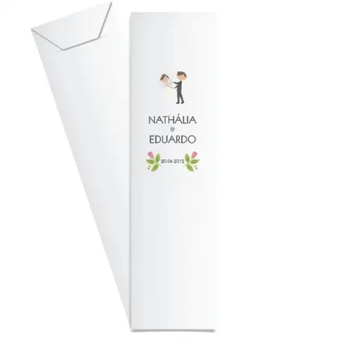 SAQUINHO DE PAPEL PORTA TALHERES PERSONALIZADO CASAMENTO M01