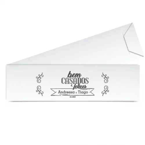 SAQUINHO DE PAPEL PORTA TALHERES PERSONALIZADO CASAMENTO M17