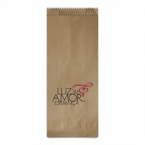 SAQUINHO KRAFT SIMPLES PERSONALIZADO - LUZ PAZ AMOR ESPERANÇ