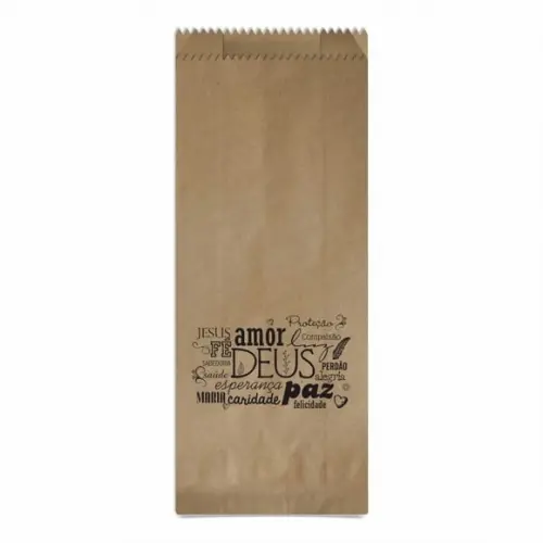 Saquinho Kraft Simples Personalizado - Palavras de Fé