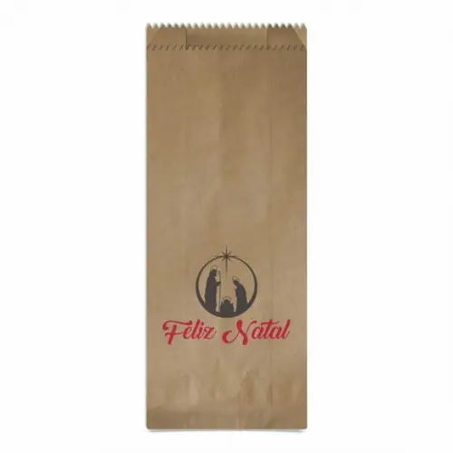 Saquinho Kraft Simples Personalizado Natal / Ano Novo