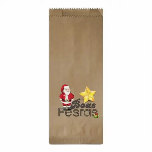 Saquinho Kraft Simples Personalizado Natal / Ano Novo