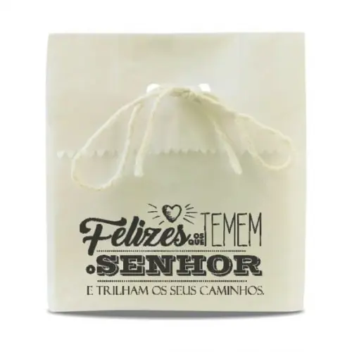 SAQUINHO PAPEL PERSONALIZADO - FELIZES OS QUE TEMEM
