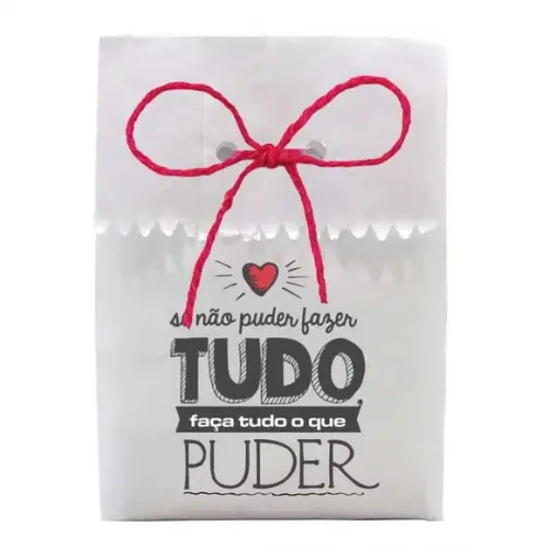 SAQUINHO PAPEL PERSONALIZADO. C/ FURO E CORDÃO - FRASES