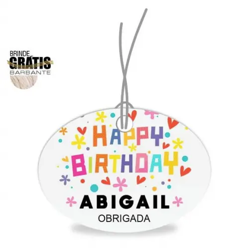 Tag aniversário oval