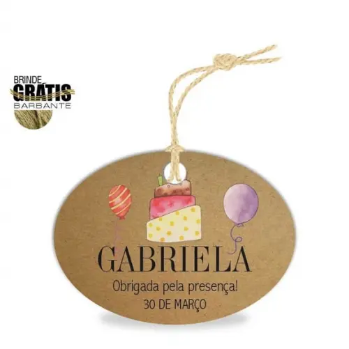 Tag aniversário oval
