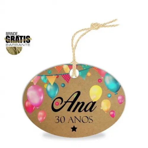 Tag aniversário oval