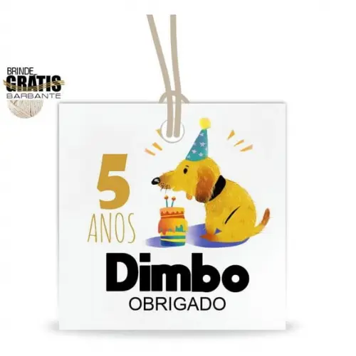 Tag aniversário quadrada