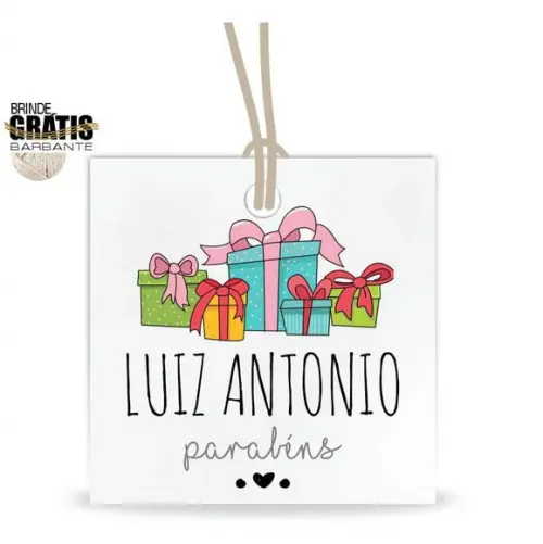 Tag aniversário quadrada