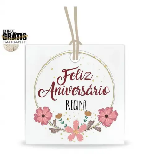 Tag aniversário quadrada