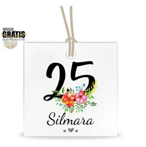 Tag aniversário quadrada