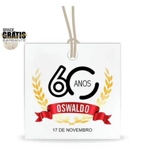 Tag aniversário quadrada