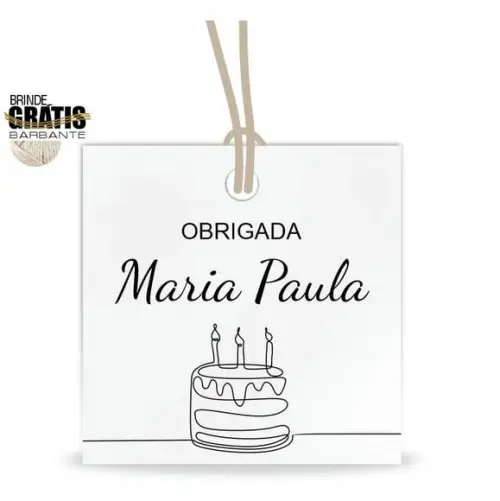 Tag aniversário quadrada