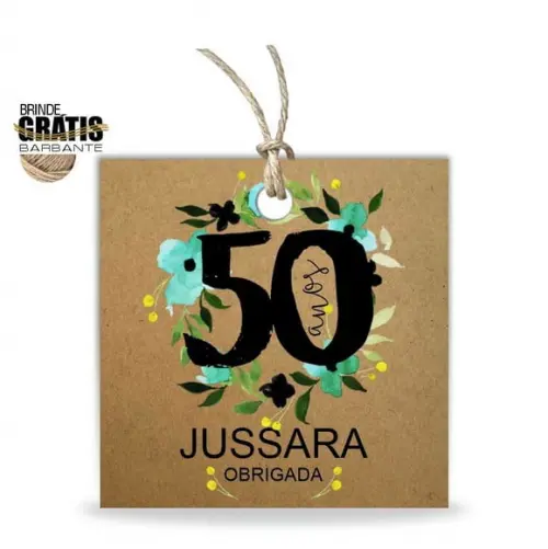 Tag aniversário quadrada