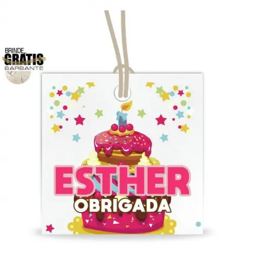 Tag aniversário quadrada
