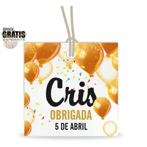 Tag aniversário quadrada