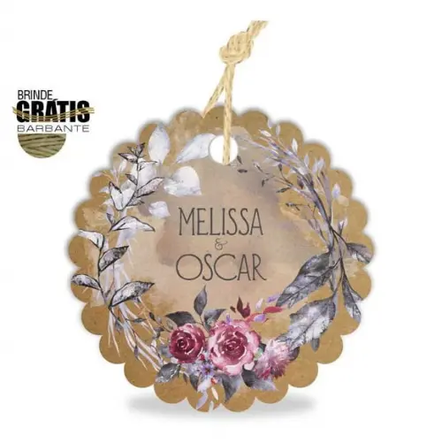 Tag casamento escalope floral