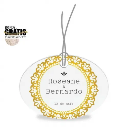 Tag casamento oval arabesco