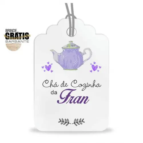 Tag casamento oval chá de cozinha