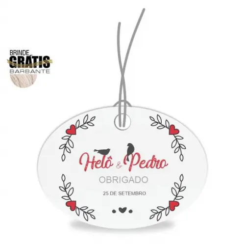 Tag casamento oval floral