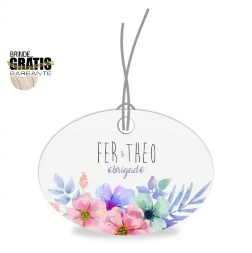 Tag casamento oval floral