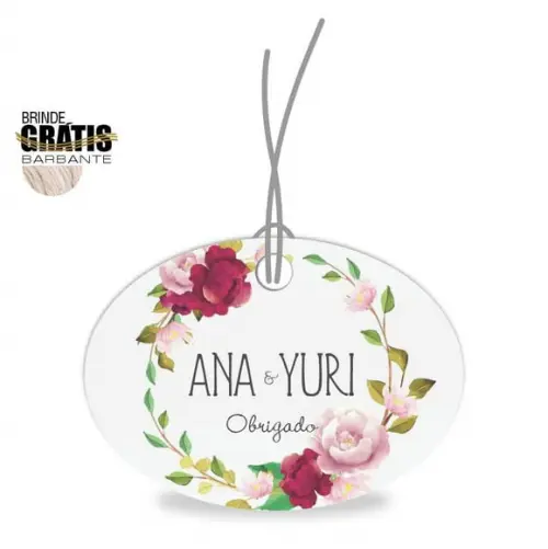 Tag casamento oval floral