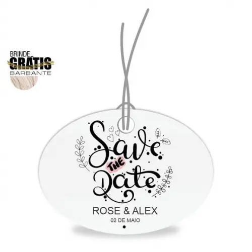 Tag casamento oval save the date