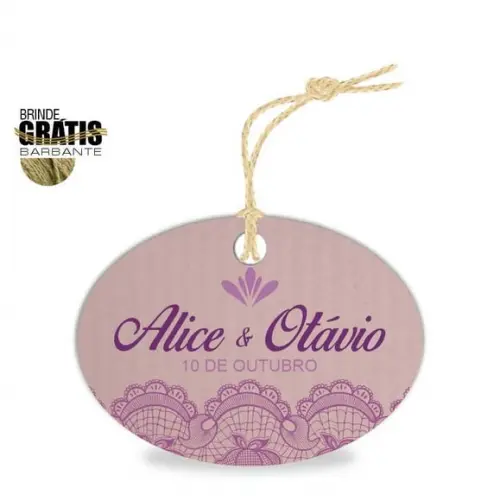 Tag casamento oval renda