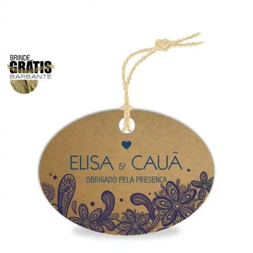 Tag casamento oval renda
