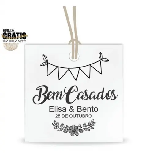 Tag casamento quadrada bem-casados