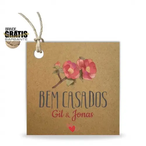 Tag casamento quadrada bem-casados