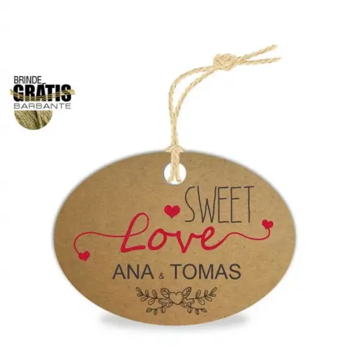 Tag casamento oval sweet love