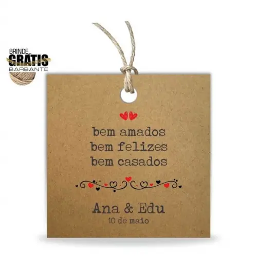 Tag casamento quadrada bem-casados