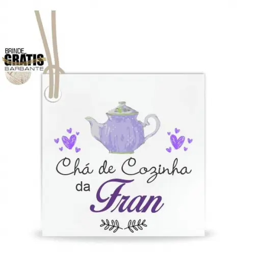 Tag casamento quadrada chá de cozinha